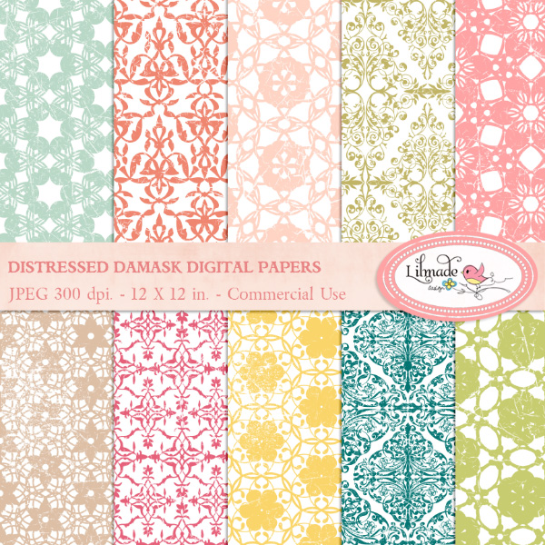 distressed-damask-digital-papers
