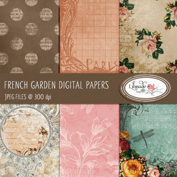 french-garden-digital-papers