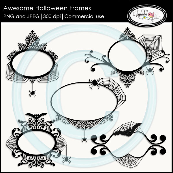 Goth style Halloween frames clipart