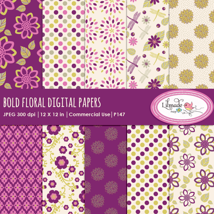 floral digital paper